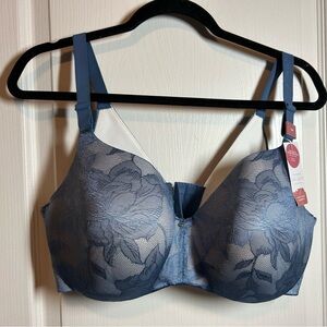 Cacique NWT 38F Elegant Blue Lace Bra
